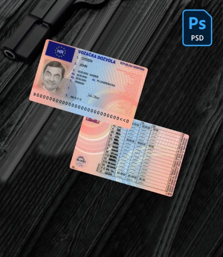 Croatia driving license version 2 PSD